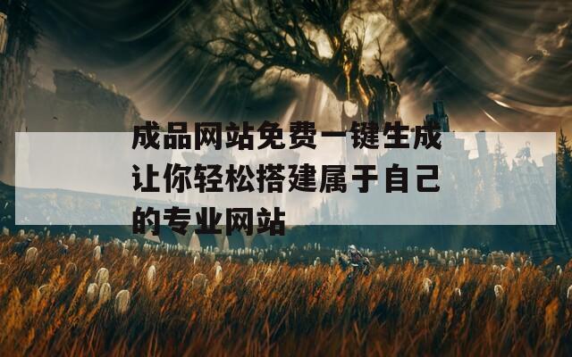 成品网站免费一键生成让你轻松搭建属于自己的专业网站  第1张