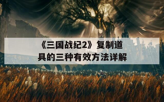 《三国战纪2》复制道具的三种有效方法详解  第1张