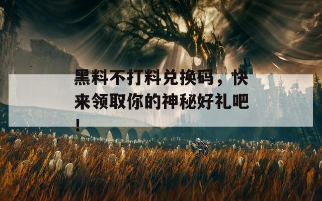 黑料不打料兑换码，快来领取你的神秘好礼吧！