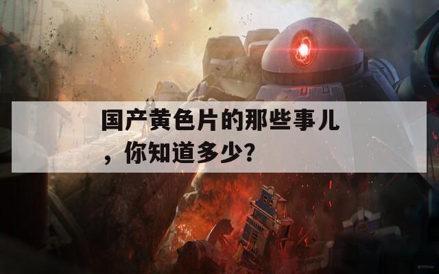 国产黄色片的那些事儿，你知道多少？