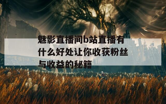 魅影直播间b站直播有什么好处让你收获粉丝与收益的秘籍