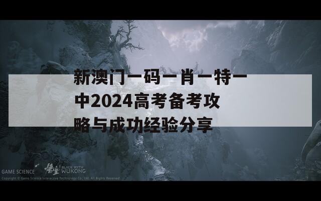 新澳门一码一肖一特一中2024高考备考攻略与成功经验分享