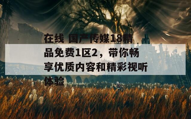 在线 国产传媒18精品免费1区2，带你畅享优质内容和精彩视听体验
