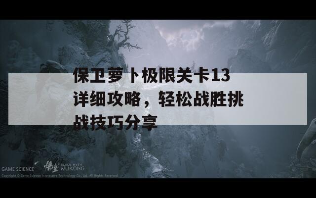 保卫萝卜极限关卡13详细攻略，轻松战胜挑战技巧分享