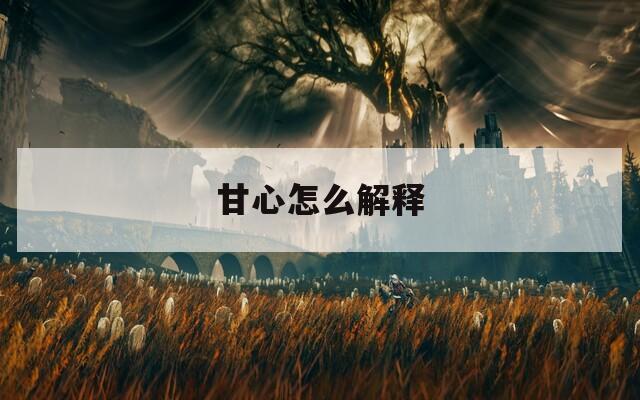 甘心怎么解释