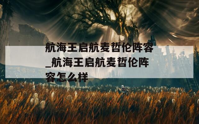 航海王启航麦哲伦阵容_航海王启航麦哲伦阵容怎么样