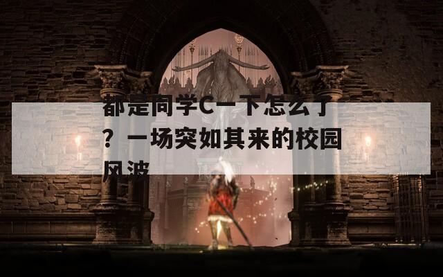 都是同学C一下怎么了？一场突如其来的校园风波  第1张