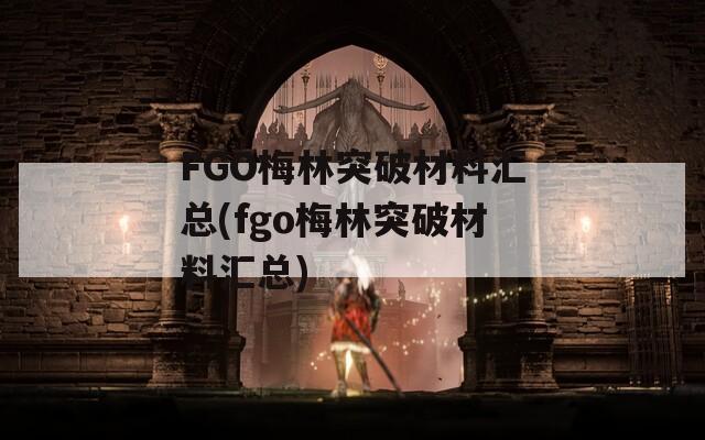 FGO梅林突破材料汇总(fgo梅林突破材料汇总)