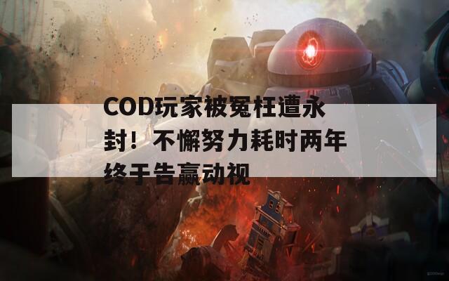 COD玩家被冤枉遭永封！不懈努力耗时两年终于告赢动视