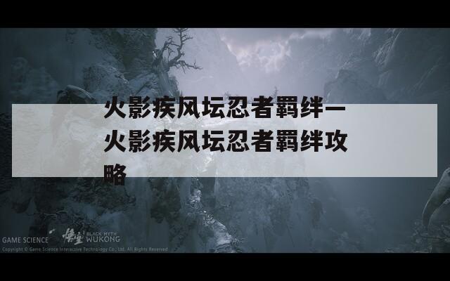 火影疾风坛忍者羁绊—火影疾风坛忍者羁绊攻略