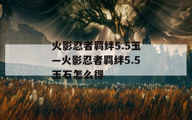 火影忍者羁绊5.5玉—火影忍者羁绊5.5玉石怎么得