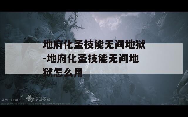 地府化圣技能无间地狱-地府化圣技能无间地狱怎么用