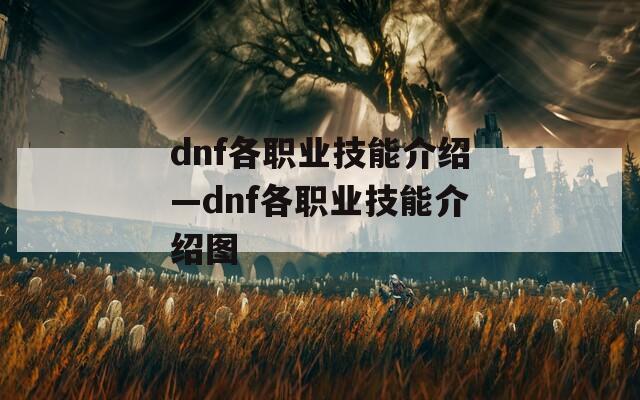 dnf各职业技能介绍—dnf各职业技能介绍图