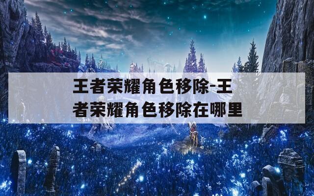 王者荣耀角色移除-王者荣耀角色移除在哪里