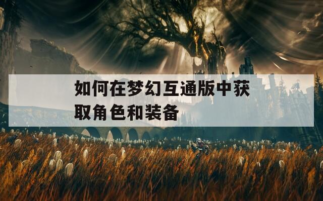 如何在梦幻互通版中获取角色和装备