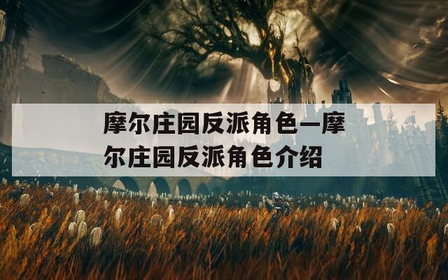 摩尔庄园反派角色—摩尔庄园反派角色介绍