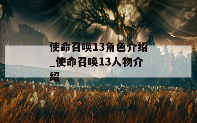 使命召唤13角色介绍_使命召唤13人物介绍